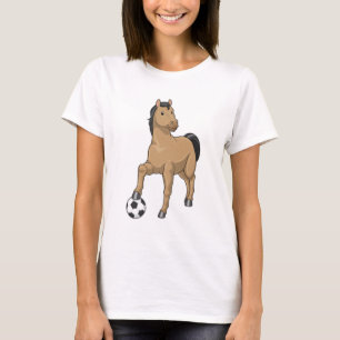 Camiseta Caballo como jugador de fútbol con fútbol