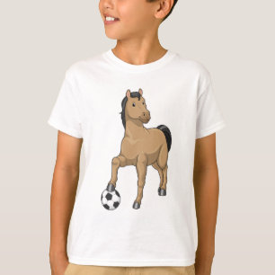 Camiseta Caballo como jugador de fútbol con fútbol