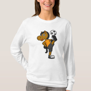 Camiseta Caballo como jugador de fútbol con pelota de fútbo