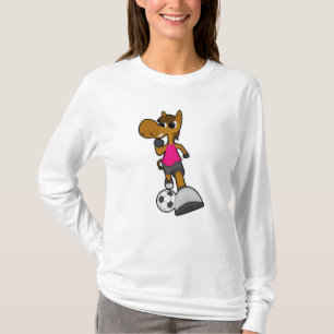 Camiseta Caballo como jugador de fútbol con pelota de fútbo