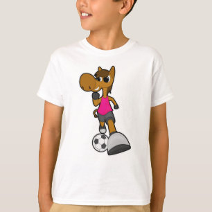 Camiseta Caballo como jugador de fútbol con pelota de fútbo