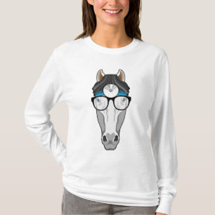Camiseta Caballo como Médica con anteojos