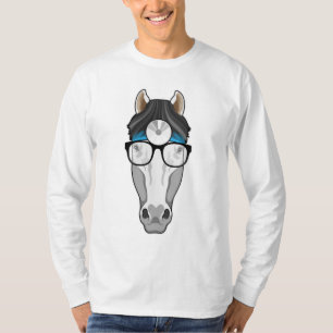 Camiseta Caballo como Médica con anteojos