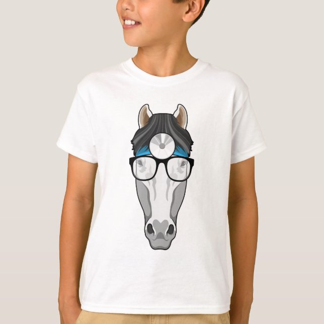 Camiseta Caballo como Médica con anteojos (Anverso)