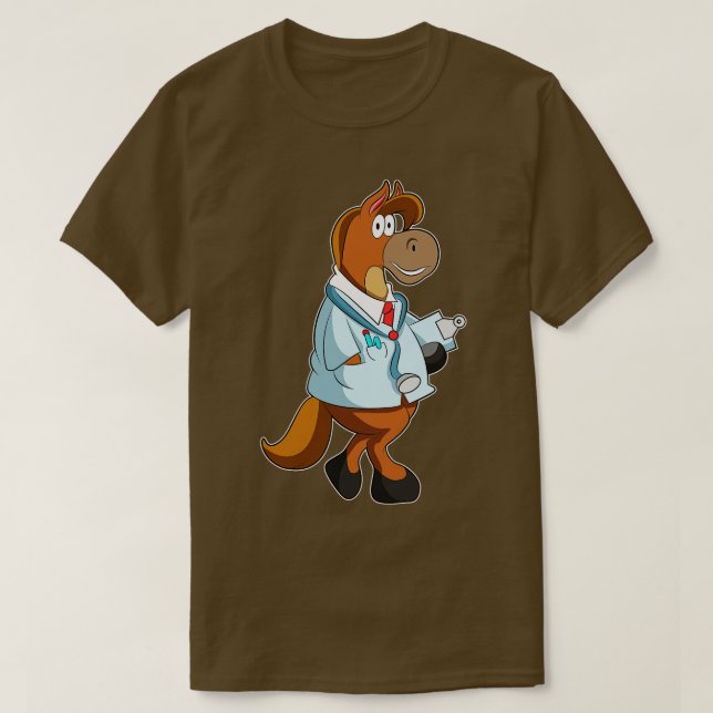 Camiseta Caballo como Médica con Stethoscope Smock (Diseño del anverso)
