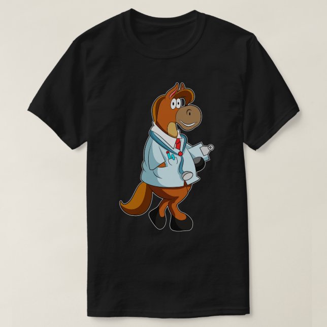 Camiseta Caballo como Médica con Stethoscope Smock (Diseño del anverso)