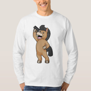 Camiseta Caballo como peluquero con comb