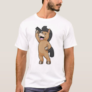 Camiseta Caballo como peluquero con comb