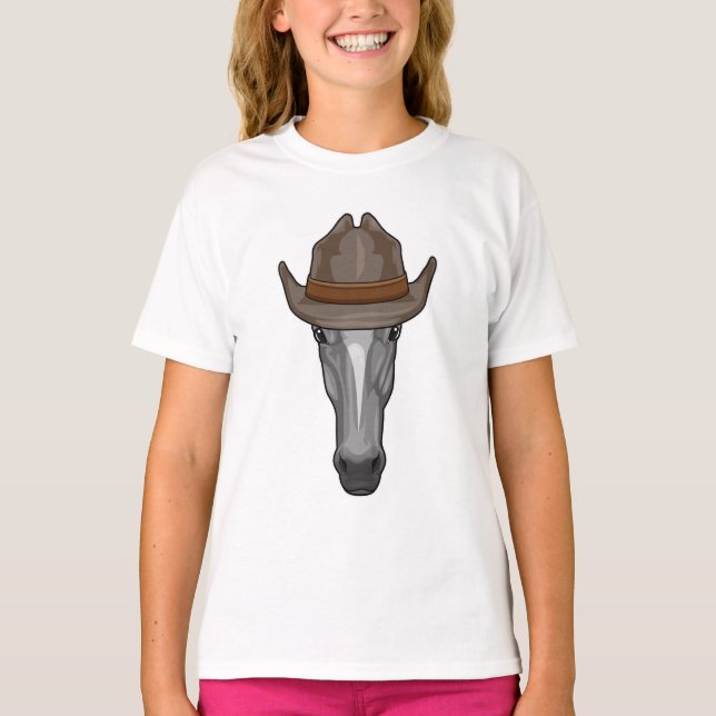 Camiseta Caballo como vaquero con Gorra (Anverso)