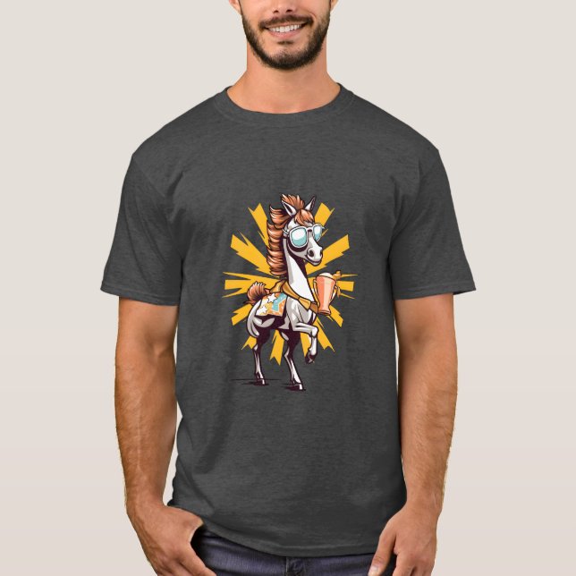 Camiseta Caballo Con Cargo De Gafas De Sol Funn Ecuestre (Anverso)