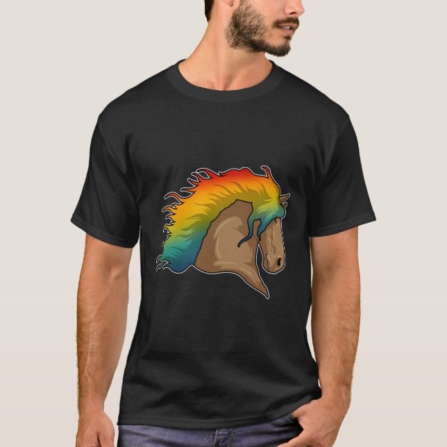 Camiseta Caballo con el pelo arcoiris (Anverso)