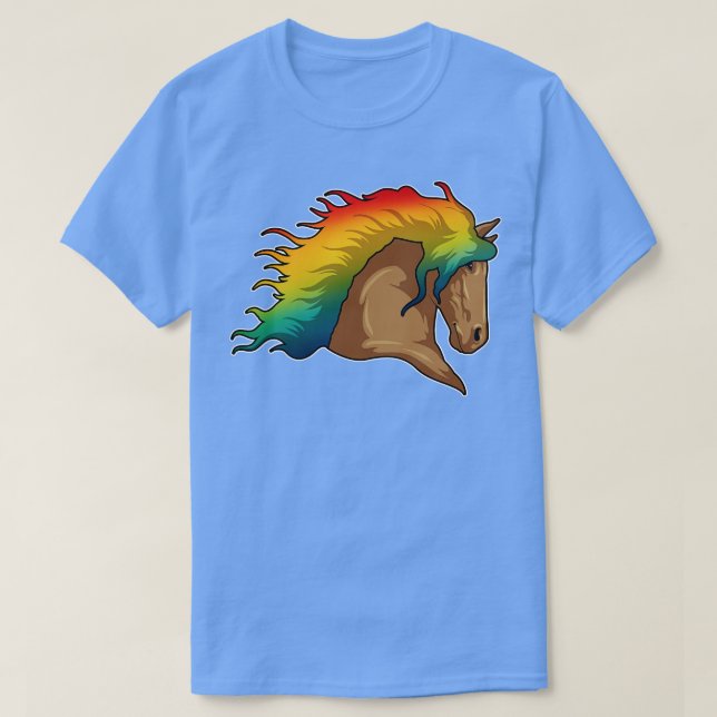 Camiseta Caballo con el pelo arcoiris (Diseño del anverso)