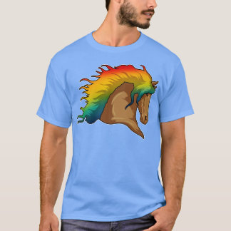 Camiseta Caballo con el pelo arcoiris