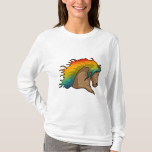 Camiseta Caballo con el pelo arcoiris