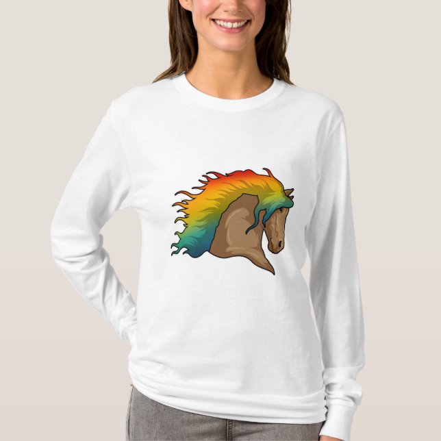 Camiseta Caballo con el pelo arcoiris (Anverso)