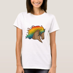 Camiseta Caballo con el pelo arcoiris