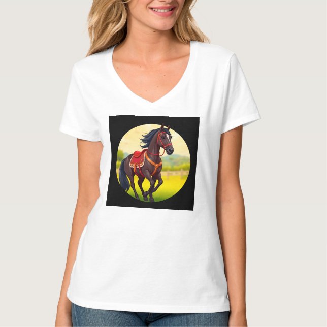 Camiseta Caballo con fondo vibrante (Anverso)