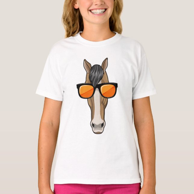 Camiseta Caballo con gafas de sol (Anverso)