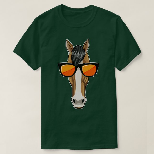 Camiseta Caballo con gafas de sol 1 (Diseño del anverso)