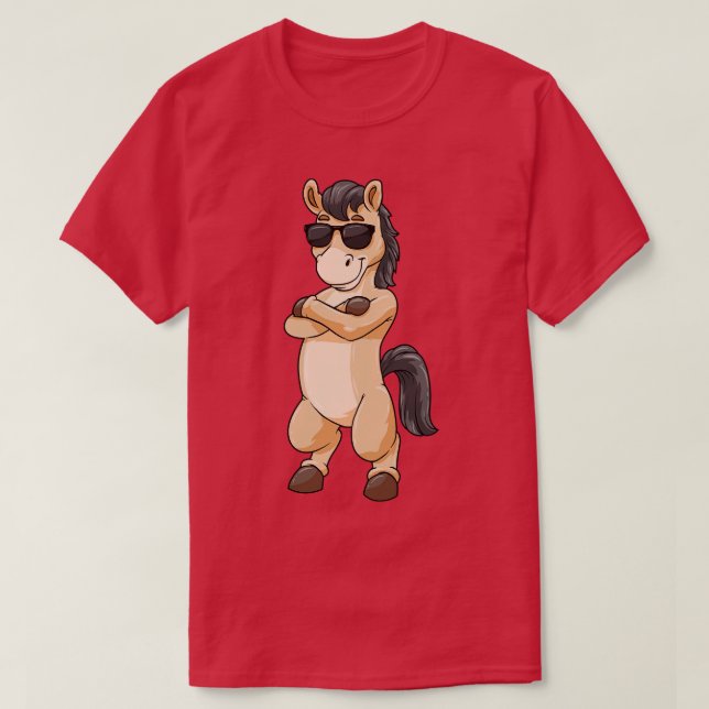 Camiseta Caballo con gafas de sol 4 (Diseño del anverso)