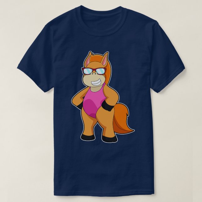 Camiseta Caballo con gafas de sol 6 (Diseño del anverso)