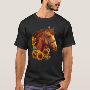 Camiseta Caballo Con Girasoles Caballo Lindo Mujeres Chica