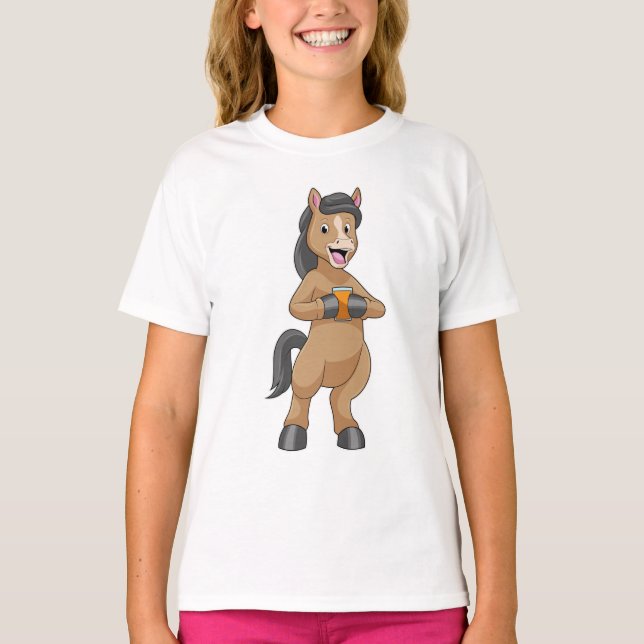 Camiseta Caballo con jarra de jugo de Naranja (Anverso)