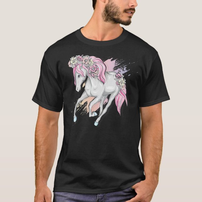 Camiseta Caballo con ropa de flores para caballos animales (Anverso)