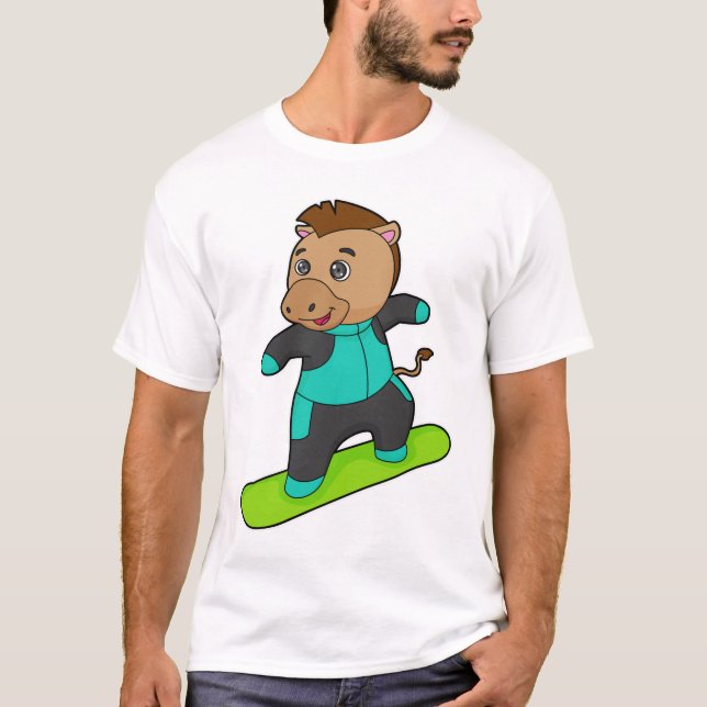 Camiseta Caballo con Snowboard (Anverso)