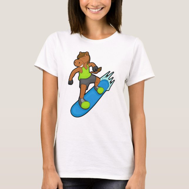 Camiseta Caballo con Snowboard (Anverso)
