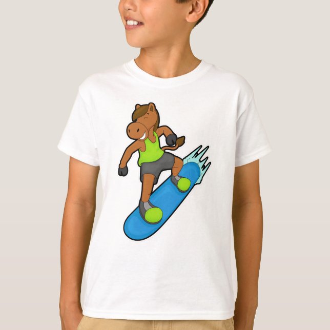 Camiseta Caballo con Snowboard (Anverso)