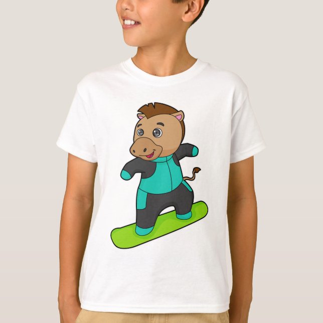 Camiseta Caballo con Snowboard (Anverso)