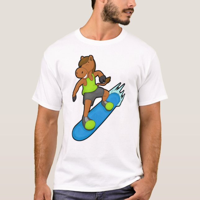 Camiseta Caballo con Snowboard (Anverso)
