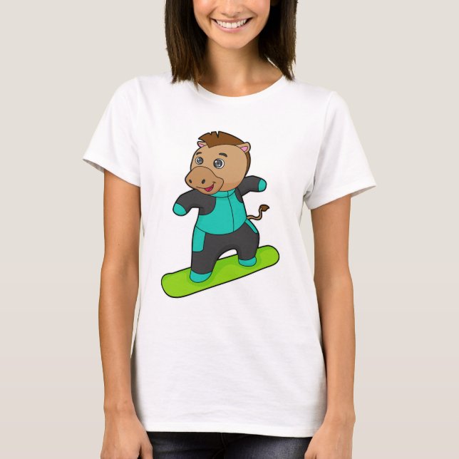 Camiseta Caballo con Snowboard (Anverso)