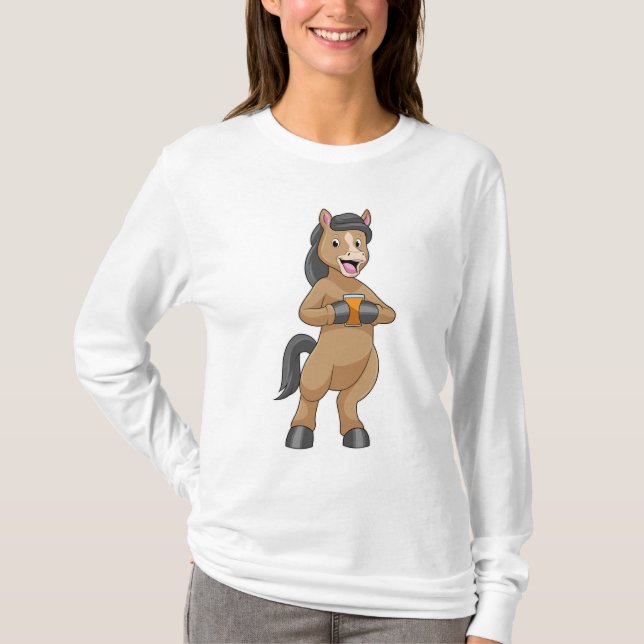 Camiseta Caballo con taza de jugo de naranja (Anverso)