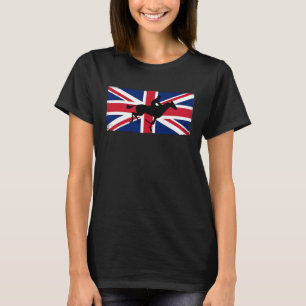 Camiseta Caballo corre con bandera de la Union Jack