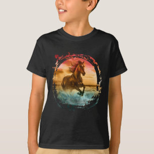 CAMISETA CABALLO CORRIENDO EN PAISAJE MARINO COSTERO