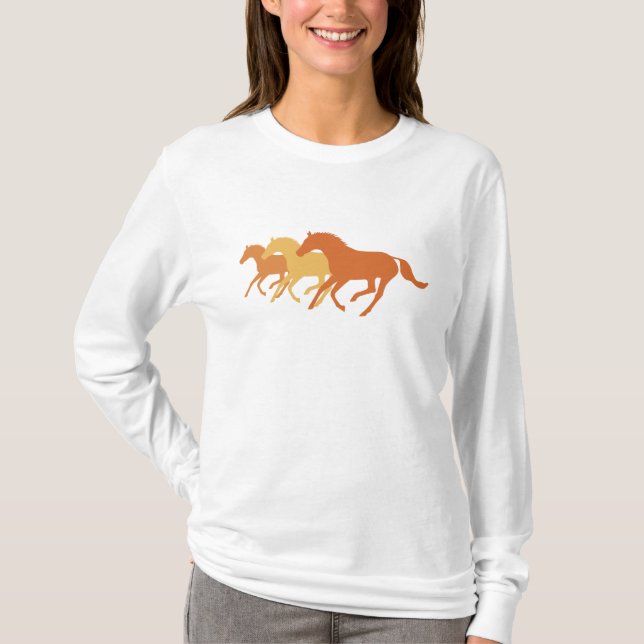 Camiseta Caballo Corriendo (Naranja) (Anverso)