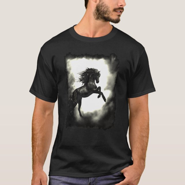 Camiseta Caballo criando con hombres flotantes (Anverso)