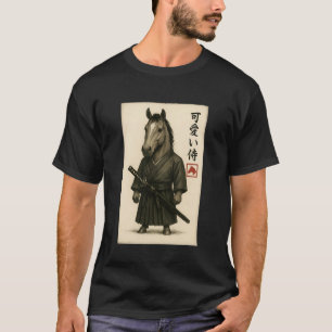 Camiseta Caballo Cuarto de Milla Samurái Arte de Tinta Esti