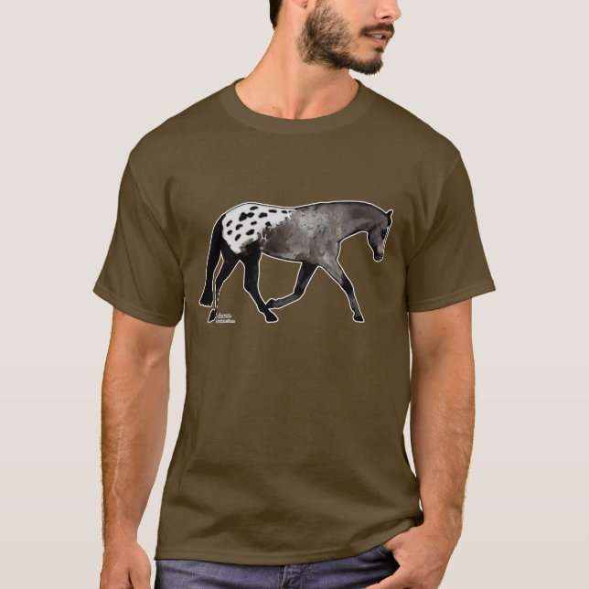 Camiseta Caballo cubierto negro del Appaloosa (Anverso)