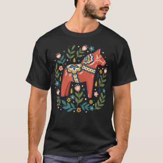 Camiseta Caballo Dala Arte Popular Floral Animales de Granj