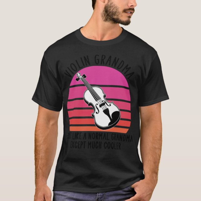 Camiseta Caballo de abuela de violín dice oeste (Anverso)