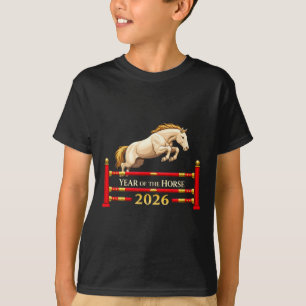 Camiseta Caballo de Año Nuevo Chino 2026 Salto Ecuestre