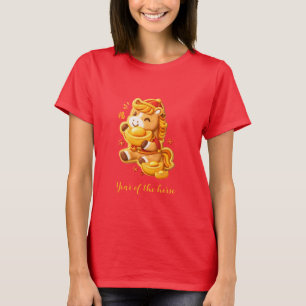 Camiseta Caballo de Año Nuevo Lunar: Caballo de Oro Afortun