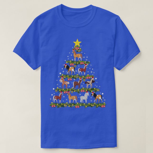 Camiseta Caballo de árbol de Navidad Caballo Navidad Orname (Diseño del anverso)