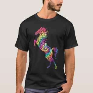 Camiseta Caballo de Arcoíris Colorido de Lunares Punto Inte