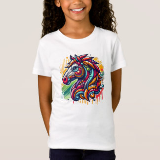 Camiseta Caballo de arte colorido