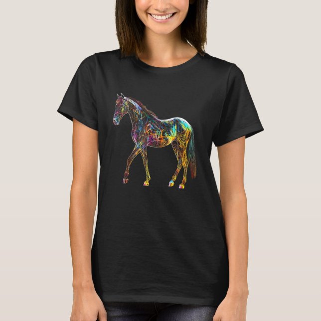 Camiseta Caballo de arte colorido caballo animal (Anverso)