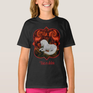 Camiseta Caballo de arte fantástico unicornio blanco fracta